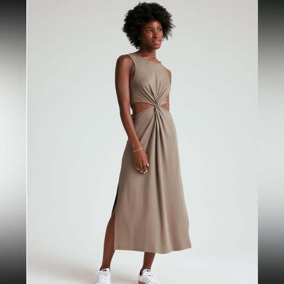 Beyond Yoga Dresses & Skirts - Beyond Yoga Around The World Front Twist Dress in Birch size Large